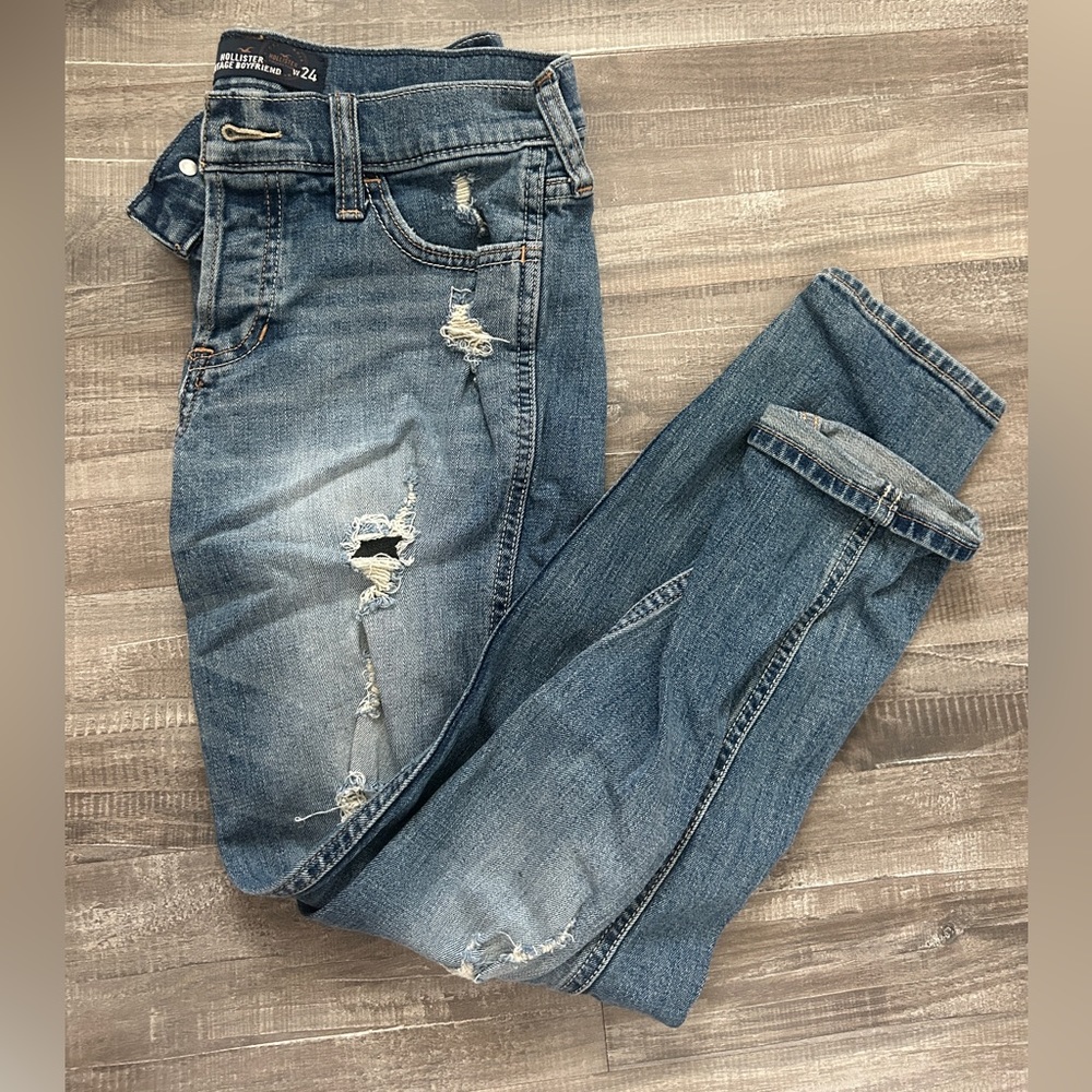 Hollister Vintage Boyfriend Ripped Jeans Size 0/24
